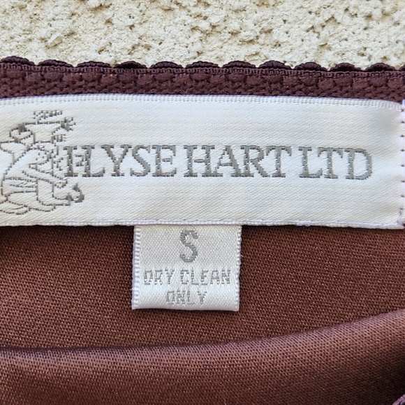 Ilyse Hart Skirt Women's Small Brown Floral Embroidered Lined Flare Midi - Picture 6 of 10